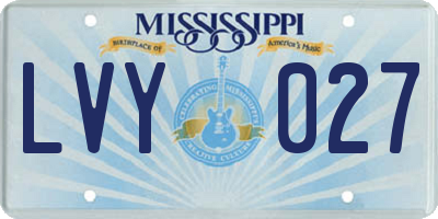MS license plate LVY027
