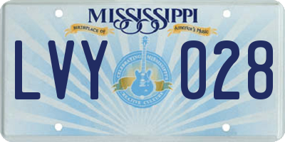 MS license plate LVY028