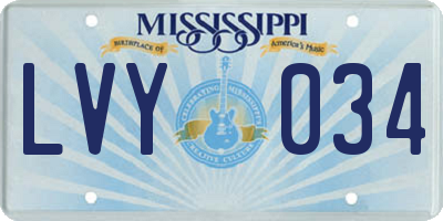 MS license plate LVY034
