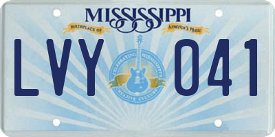 MS license plate LVY041