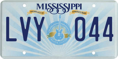 MS license plate LVY044