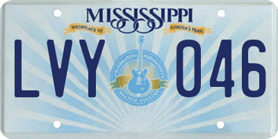 MS license plate LVY046