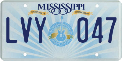 MS license plate LVY047