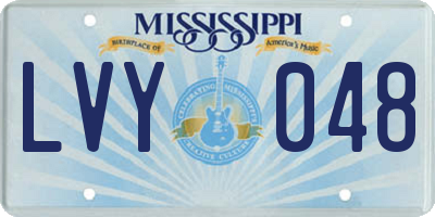 MS license plate LVY048