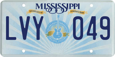 MS license plate LVY049