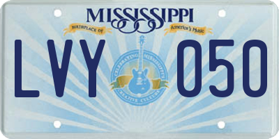 MS license plate LVY050
