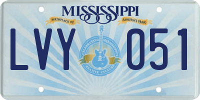 MS license plate LVY051