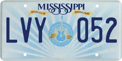 MS license plate LVY052