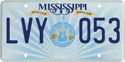 MS license plate LVY053