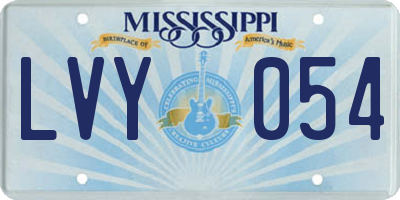 MS license plate LVY054