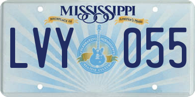 MS license plate LVY055