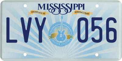 MS license plate LVY056