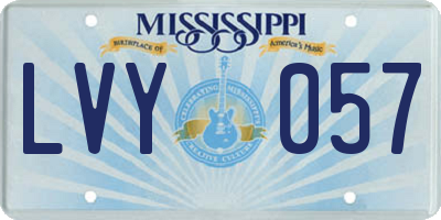 MS license plate LVY057