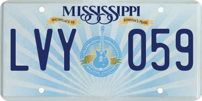 MS license plate LVY059