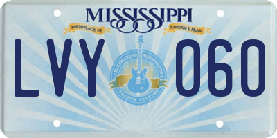 MS license plate LVY060