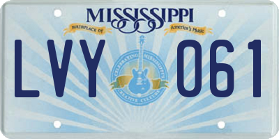 MS license plate LVY061