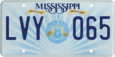 MS license plate LVY065