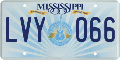 MS license plate LVY066