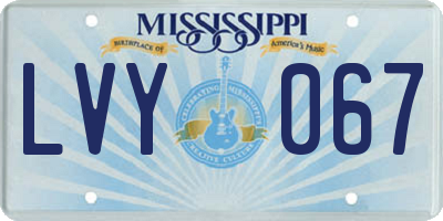 MS license plate LVY067