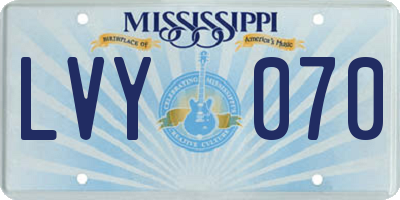 MS license plate LVY070