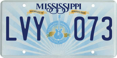 MS license plate LVY073