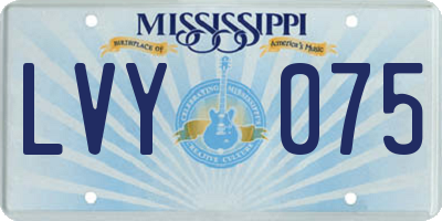 MS license plate LVY075