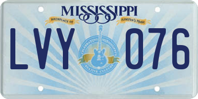 MS license plate LVY076