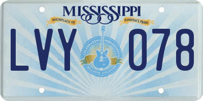 MS license plate LVY078