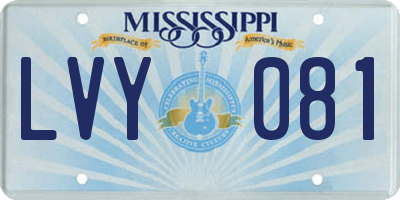 MS license plate LVY081