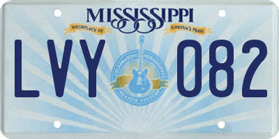 MS license plate LVY082