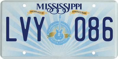 MS license plate LVY086