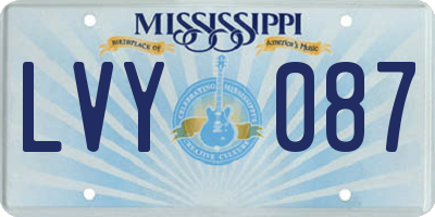 MS license plate LVY087