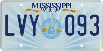 MS license plate LVY093