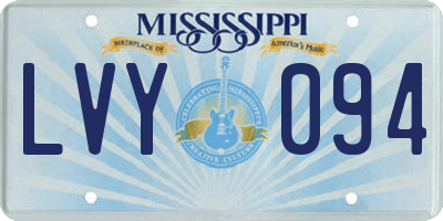 MS license plate LVY094