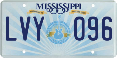 MS license plate LVY096