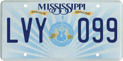 MS license plate LVY099
