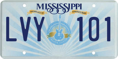 MS license plate LVY101