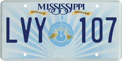 MS license plate LVY107
