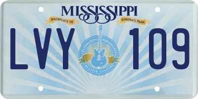 MS license plate LVY109