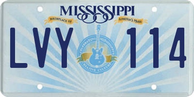 MS license plate LVY114