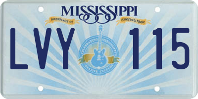 MS license plate LVY115