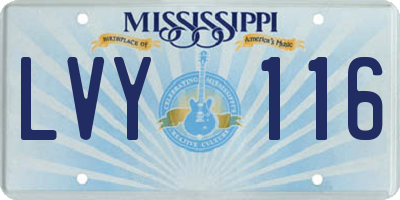 MS license plate LVY116