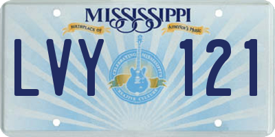 MS license plate LVY121