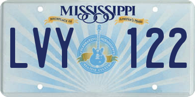 MS license plate LVY122