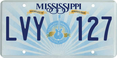 MS license plate LVY127