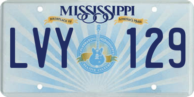 MS license plate LVY129