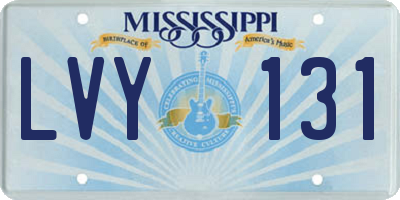 MS license plate LVY131
