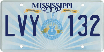 MS license plate LVY132