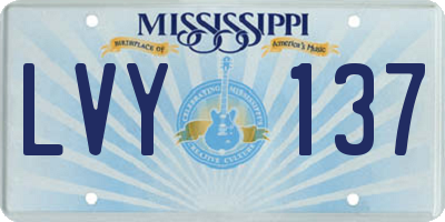MS license plate LVY137