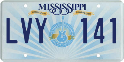 MS license plate LVY141